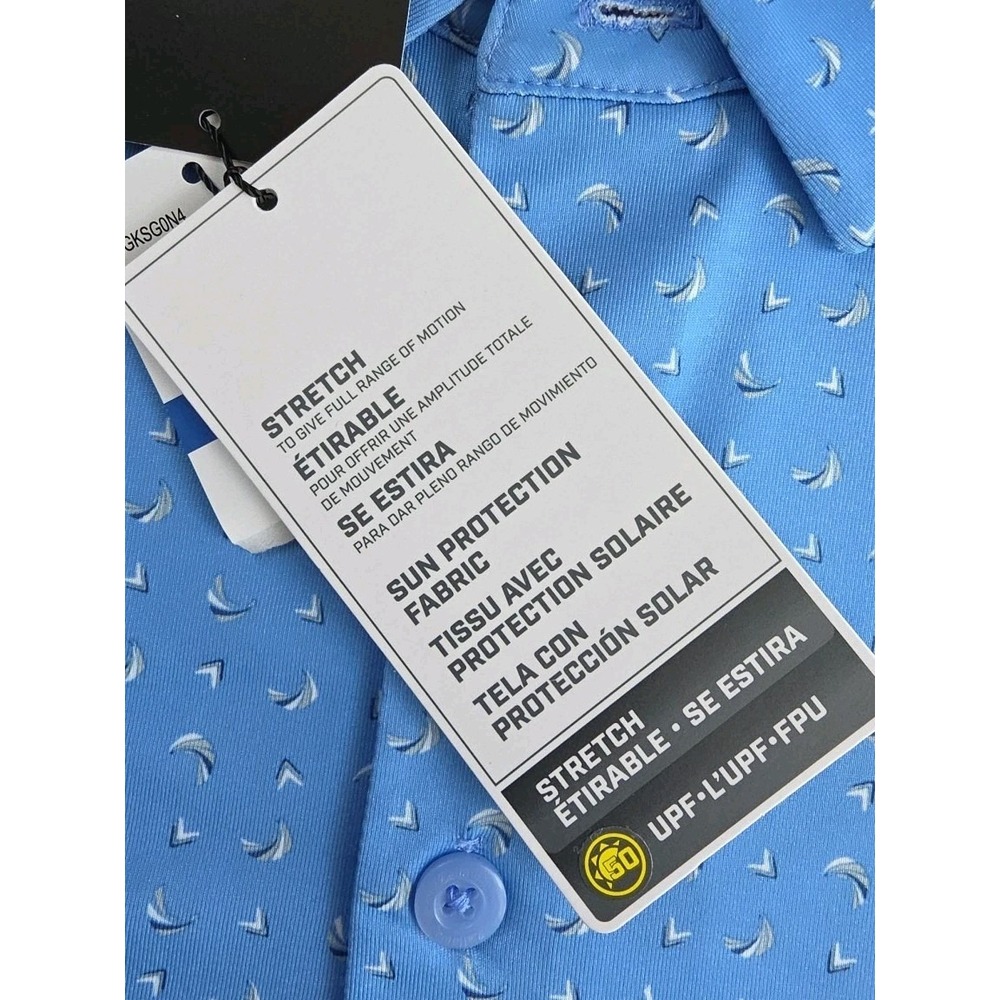 NWT Callaway Opti-Dri AOP Polo Golf Shirt Blue Men's Sz XL STRETCH NWT - Picture 3 of 8